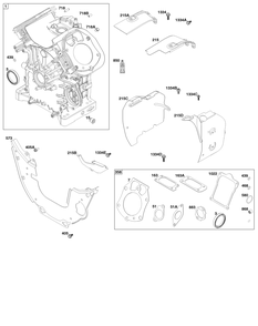 Cylinder Group Diagram and Parts List for 61G477-0005-J1 400000 - 699999 Briggs and Stratton Engine